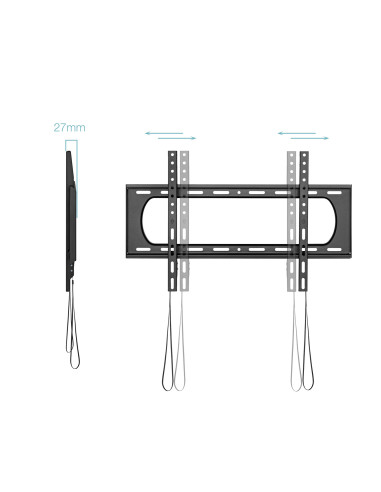 TooQ Soporte Fijo de pared para pantallas 37"- 80", Negro