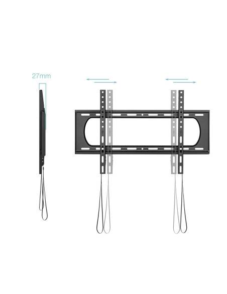 TooQ Soporte Fijo de pared para pantallas 37"- 80", Negro