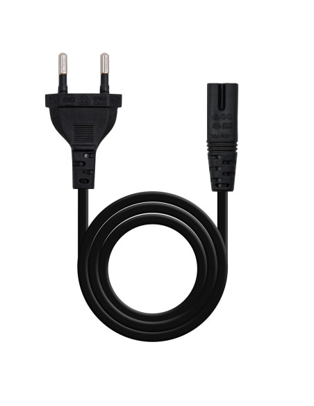 Nanocable Cable de Alimentación con forma 8, CEE7 16 M – C7 H, Negro, 2m