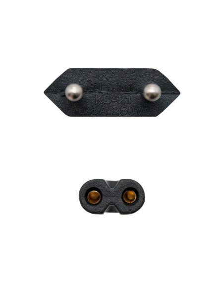 Nanocable Cable de Alimentación con forma 8, CEE7 16 M – C7 H, Negro, 3m