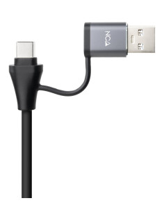 Nanocable Conversor USB-C+USB-A M 3.0 a Ethernet + 3xUSB-A 3.0, Aluminio, Gris, 15 cm 2