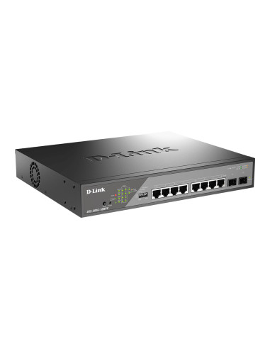 D-Link DSS-200G-10MPP switch Gestionado L2 Gigabit Ethernet (10 100 1000) Energía sobre Ethernet (PoE) 1U Negro, Gris