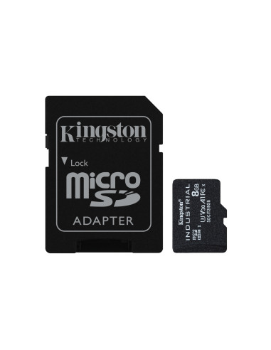 Kingston Technology Tarjeta 8GB microSDHC Industrial C10 A1 pSLC + adaptador SD