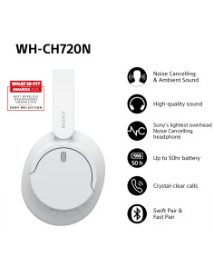 Sony WH-CH720 Auriculares Inalámbrico y alámbrico Diadema Llamadas Música USB Tipo C Bluetooth Blanco 2