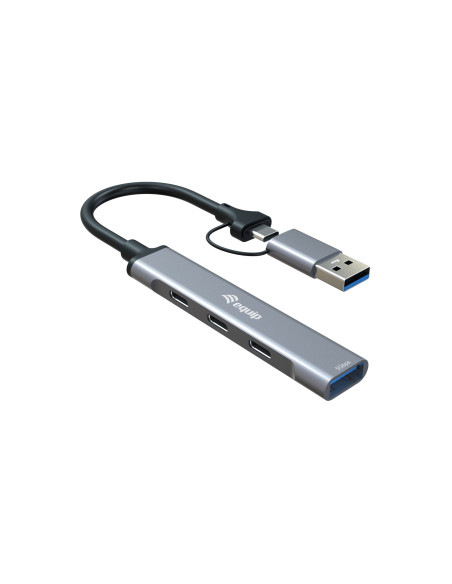Equip 128969 hub de interfaz USB 3.2 Gen 1 (3.1 Gen 1) Type-C 5000 Mbit s Gris