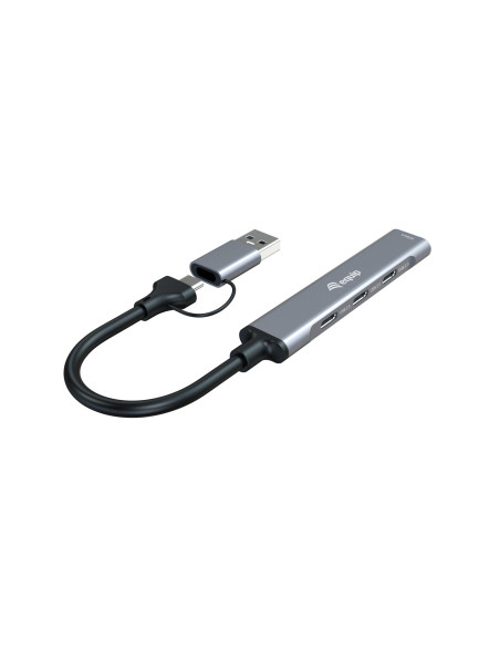 Equip 128969 hub de interfaz USB 3.2 Gen 1 (3.1 Gen 1) Type-C 5000 Mbit s Gris
