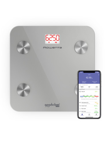 Rowenta Goodvibes LIFE BR9600 Plaza Plata Báscula personal electrónica