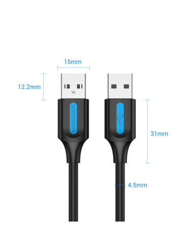 Vention Cable USB 2.0 COJBD  USB Macho - USB Macho  1m  Negro