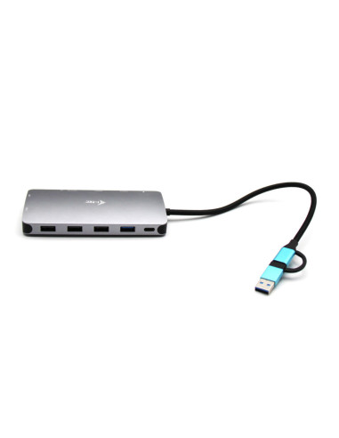 i-tec USB 3.0 USB-C Thunderbolt 3x Display Metal Nano Dock with LAN + Power Delivery 100 W