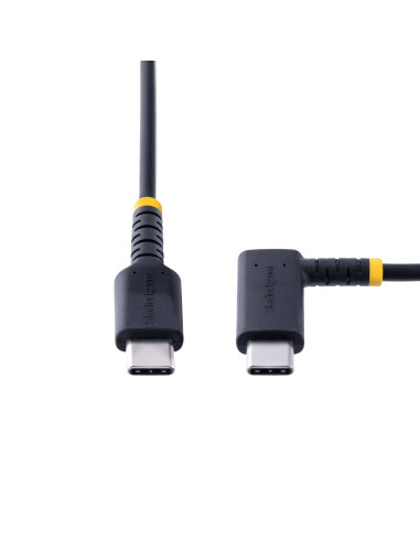 StarTech.com Cable 1m USB C Acodado - en Ángulo Recto - PD 60W - 3A - Cable USB-C de Carga Rápida - de Alta Resistencia - USB