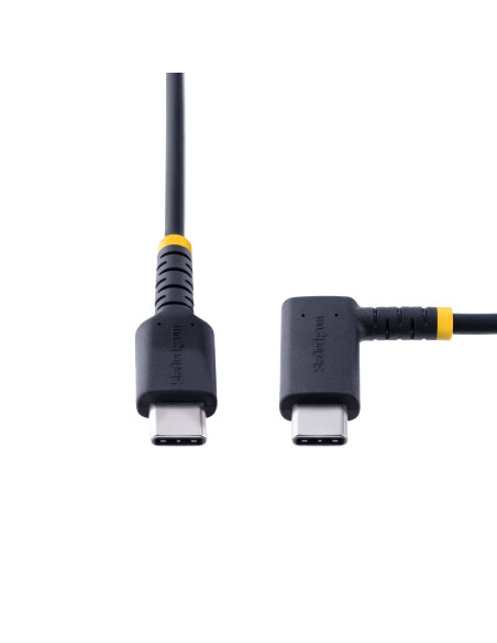 StarTech.com Cable 1m USB C Acodado - en Ángulo Recto - PD 60W - 3A - Cable USB-C de Carga Rápida - de Alta Resistencia - USB