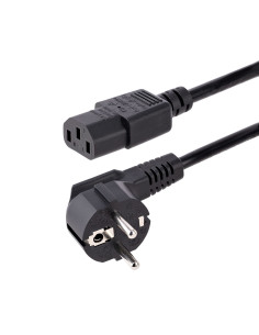 StarTech.com Cable de 1m (3 pies) de Alimentación para Ordenador, 18AWG, UE Schuko a C13, 250V 10A, Cable de Corriente, Cable