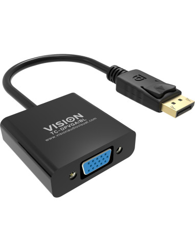 Vision TC-DPVGA BL adaptador de cable de vídeo DisplayPort VGA (D-Sub) Negro