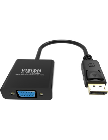 Vision TC-DPVGA BL adaptador de cable de vídeo DisplayPort VGA (D-Sub) Negro