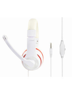 Gembird MHS-03-WTRD auricular y casco Auriculares Alámbrico Diadema Llamadas Música Rojo, Blanco