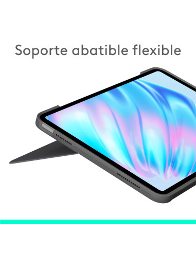 Logitech Combo Touch, iPad Air 11 in (M2), iPad Air (4.ª y 5.ª Gen. - 2020, 2022), Funda con Teclado - Teclado retroiluminado