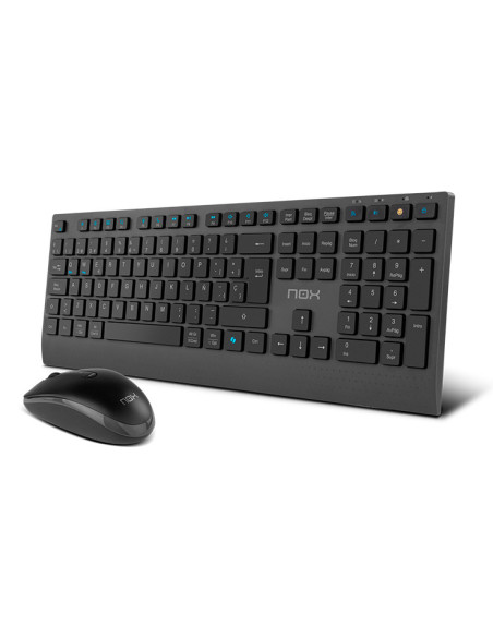 NOX NXLITEDUOSP teclado Ratón incluido Hogar RF Wireless + Bluetooth QWERTY Español Negro