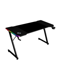 Mars Gaming MGD-X140RGB, Mesa Gaming Ergonómica, Iluminación ARGB con Mando, Fibra de Carbono, Alfombrilla XXL, Soporte