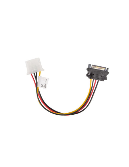 Lanberg CA-SAHD-10CU-0015 cable de SATA 0,15 m Molex (4-pin) SATA de 15 pines Negro, Rojo, Amarillo