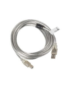 Lanberg CA-USBA-12CC-0050-TR cable USB USB 2.0 5 m USB B Transparente 2