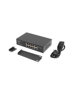 Lanberg RSFE-8P-2GE-120 switch No administrado Gigabit Ethernet (10 100 1000) Energía sobre Ethernet (PoE) 1U Negro 2