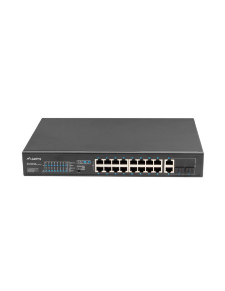 Lanberg RSFE-16P-2C-250 switch No administrado Gigabit Ethernet (10 100 1000) Energía sobre Ethernet (PoE) 1U Negro