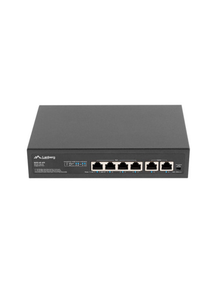 Lanberg RSFE-4P-2FE-60 switch No administrado Fast Ethernet (10 100) Energía sobre Ethernet (PoE) 1U Negro