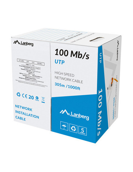 Lanberg LCU5-10CC-0305-O cable de red Naranja 305 m Cat5 U UTP (UTP)