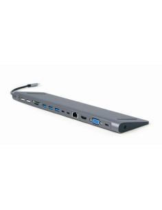 Gembird A-CM-COMBO9-01 base para portátil y replicador de puertos USB 3.2 Gen 1 (3.1 Gen 1) Type-C Gris 2