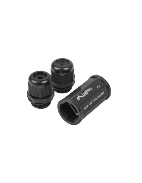 Lanberg AD-RJ45-OS6-IP67 cambiador de género para cable RJ-45 Negro