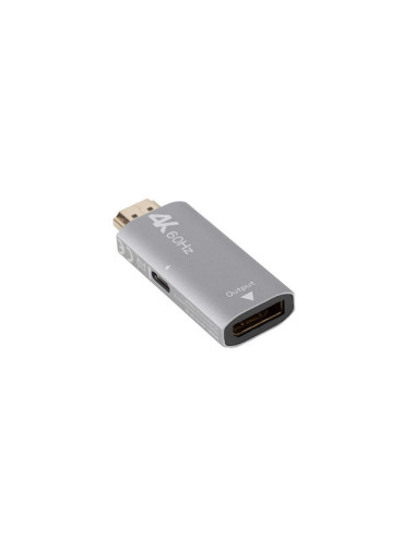 Lanberg AD-HD-DP-01 adaptador de cable de vídeo 0 m HDMI tipo A (Estándar) DisplayPort Plata