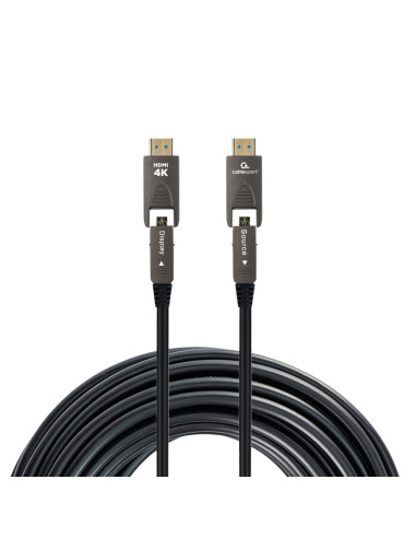 Gembird CCAP-HDMIDD-AOC-10M cable HDMI HDMI Type-A HDMI Type-D Negro