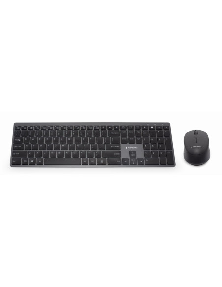 Gembird KBS-ECLIPSE-M500-PT teclado Ratón incluido Universal RF inalámbrico QWERTY Portugués Gris