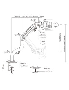 Gembird MA-DA1-02 soporte para monitor 81,3 cm (32") Escritorio Negro 2