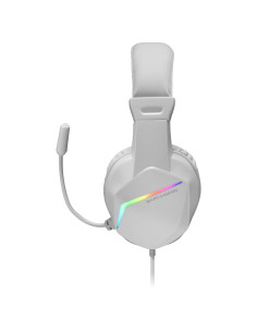 Mars Gaming MH122 Blanco, Cascos Gaming FRGB Over Ear con Micrófono, Sonido HiFi, Cancelación de Sonido, Ultraligeros, PS4 PS5 2
