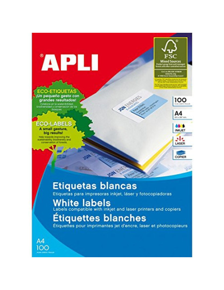 APLI 01244 etiqueta de impresora Blanco