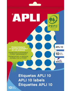 APLI 2735 etiqueta autoadhesiva Alrededor Permanente Azul 616 pieza(s)