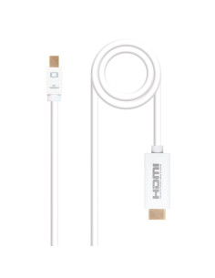 Nanocable Cable conversor Mini DP a HDMI, Mini DP M - HDMI M, Blanco, 5.0 M