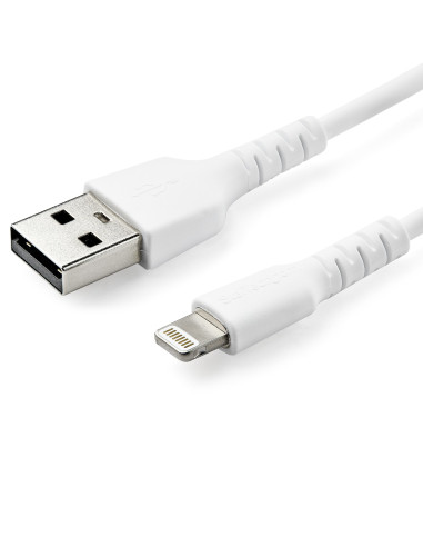 StarTech.com Cable Resistente USB-A a Lightning de 2 m Blanco - Cable de Alimentación y Sincronización USB Tipo A a Lightning