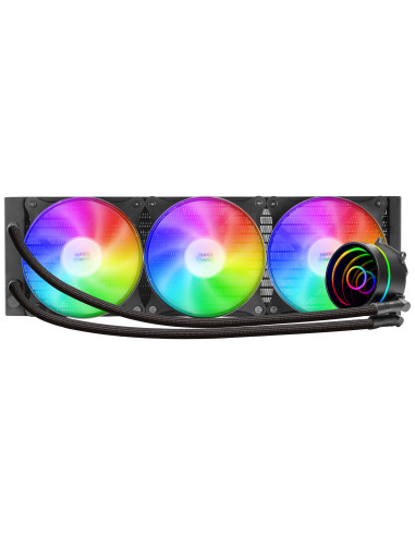 Mars Gaming ML-ONE360, Refrigeración Líquida CPU, TDP 550 W, Espejo Infinito, 3 Ventiladores FRGB Silenciosos, Multisocket