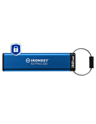 Kingston Technology IronKey Keypad 200 de 32 GB, FIPS 140-3 nivel 3 (pendiente) cifrado AES-256