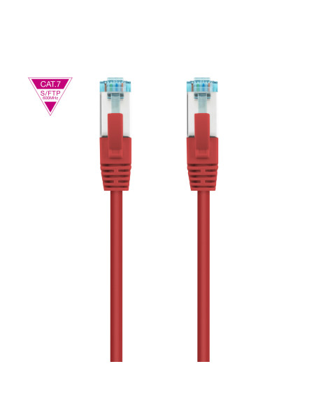 Nanocable Cable de Red Cat.7 600MHZ LSZH SFTP PIMF AWG26, Rojo, 25 cm