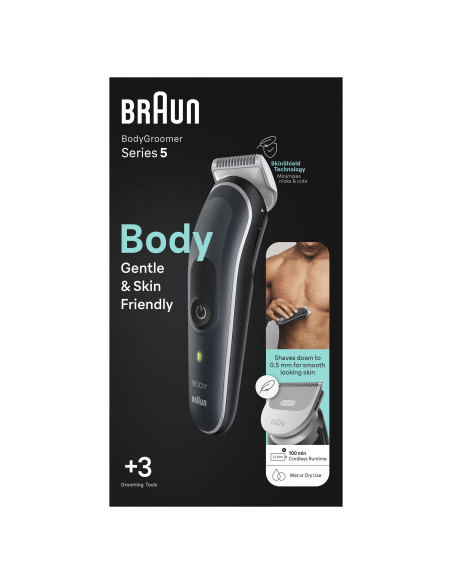 Braun BodyGroomer BG5340 Negro, Plata