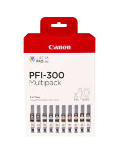 Canon PFI-300 cartucho de tinta 10 pieza(s) Original Negro, Azul, Cian, Gris, Magenta, Foto negro, Foto magenta, Rojo, Amarillo