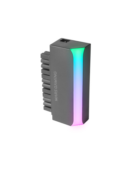 Mars Gaming MCA-L24, Adaptador ATX 24 PIN a 90°, Iluminación 5V 3-PIN ARGB, Adaptador de Alimentación para Placas Base,