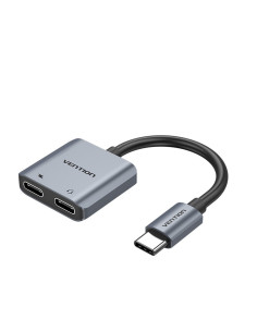 Vention Conversor USB Tipo-C BGZHA  USB Tipo-C Macho - 2x USB Tipo-C Hembra (Audio y Carga)