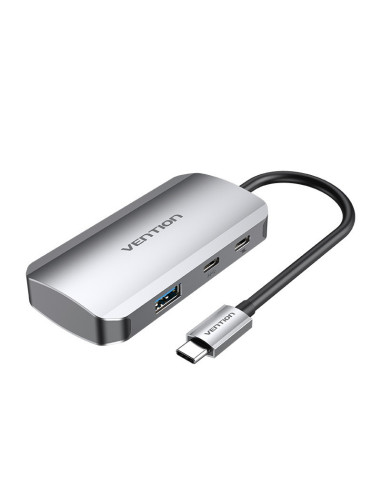 Vention Hub USB Tipo-C TNDHB  3xUSB  1xUSB Tipo-C  1xUSB Tipo-C PD