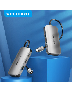 Vention Hub USB Tipo-C TNDHB  3xUSB  1xUSB Tipo-C  1xUSB Tipo-C PD 2