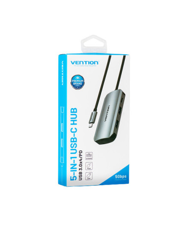 Vention Hub USB Tipo-C TNBHB  4xUSB  1xUSB Tipo-C PD