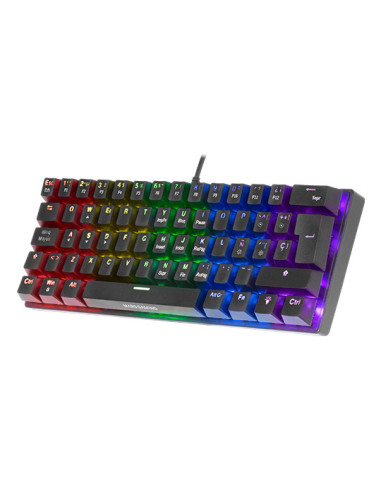 Mars Gaming MK60 Negro, Teclado Gaming Mecánico FRGB, Antighosting, Switch Mecánico Rojo, Idioma Italiano